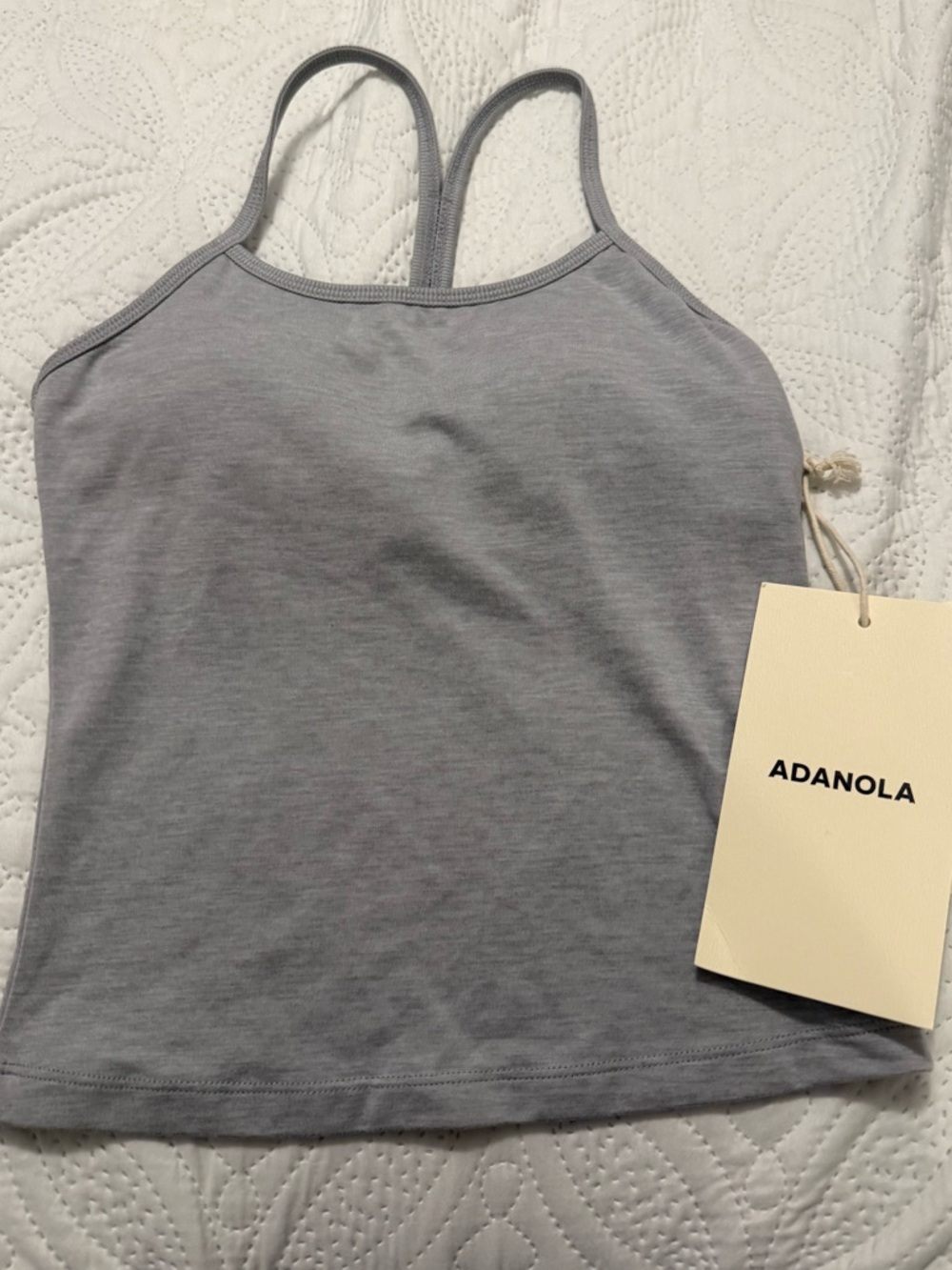 Adanola Light Gray Double-Strap Tank